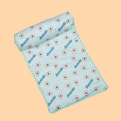 Cooling Pet Mat with Pillow - Non-Slip, Comfortable Dog & Cat Bed for All Sizes - Ideal for Indoor/Outdoor Use, Pet Cooling Mat
