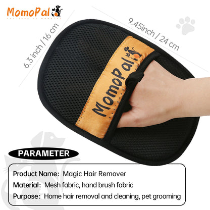 Pet Grooming Gloves Cats Hair Brush Pet Hair Removal Gloves Dual Brush Static-Free Cat Hair Cleaning Tool Hair Stripping Mitts