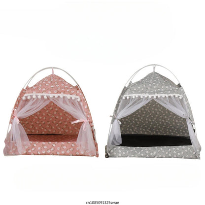 Cat Tent Bed Pet Cat House Closed Cozy Puppy Cage with Floors Pet Dog House Calming Cat Beds Puppy Kennel Tents Pet Supplies