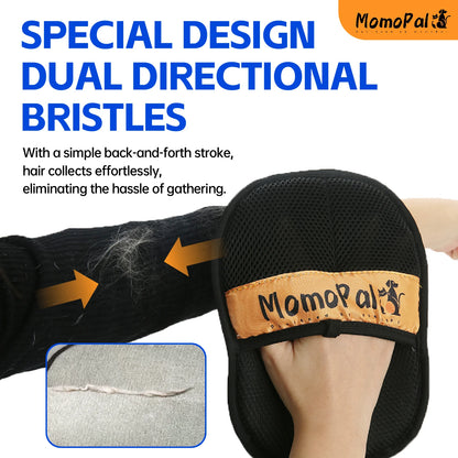 Pet Grooming Gloves Cats Hair Brush Pet Hair Removal Gloves Dual Brush Static-Free Cat Hair Cleaning Tool Hair Stripping Mitts