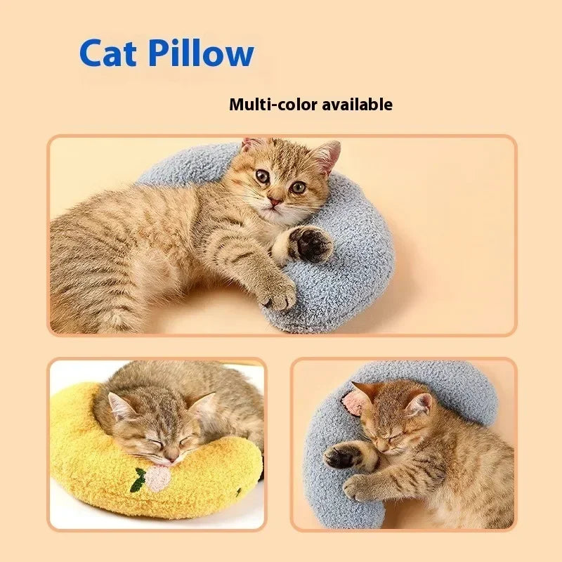Pet Calming Pillow Comfortable Cute U Shaped Pet Cat Little Pillows Skin-Friendly Elastic Cushion Pet Accessories for Dogs