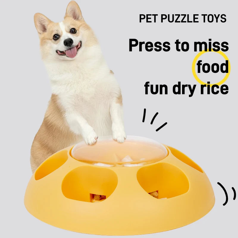 Pet Press Feeder Smart Interactive Controlled Feeding Fun Easy Convenient Automatic Timer Healthy Entertaining Training Puzzle