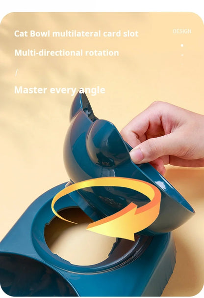 MeowMate™ - 3 in 1 Cat Bowl with Dual Food Compartments & Water Dispenser